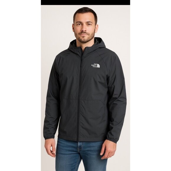 The North Face Men’s Flyweight Hoodie 2.0 Black XXL Packable Lightweight Jacket - Picture 1 of 10